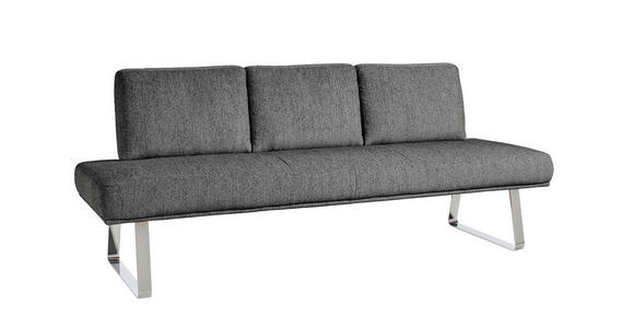 SITZBANK 209/92/78 cm in Grau - Chromfarben/Grau, Design, Textil/Metall (209/92/78cm) - Dieter Knoll