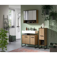 BADRUM 110 cm  - svart/ek Artisan, Trend, metall/trämaterial (110cm) - MID.YOU