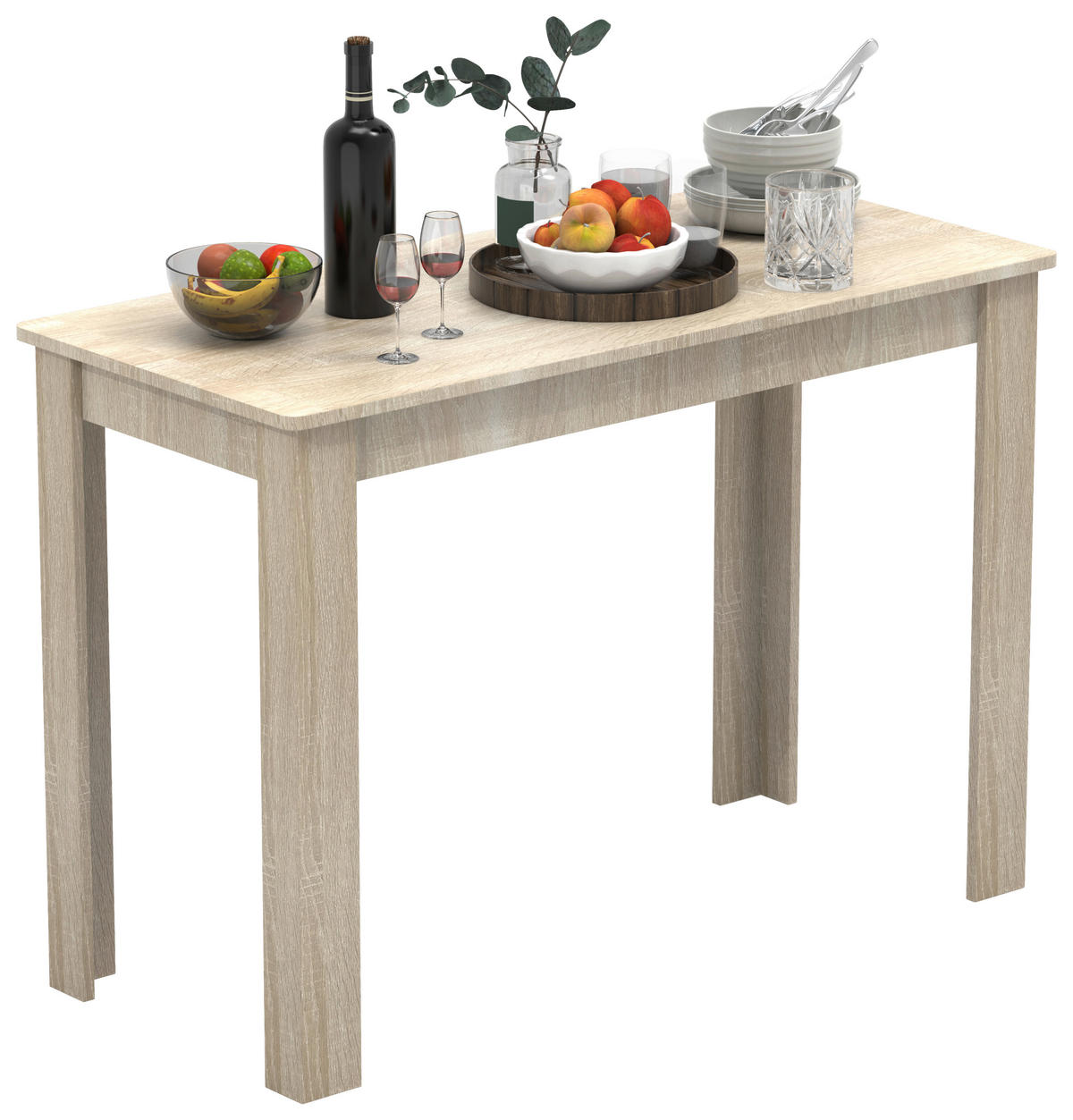 ESSTISCH rechteckig Sonoma Eiche  - Weiß/Sonoma Eiche, MODERN, Holzwerkstoff (110/76/50cm) - MID.YOU