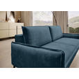 SCHLAFSOFA  mit Liegefunktion, Rücken echt Chenille Blau  - Blau/Schwarz, KONVENTIONELL, Textil/Metall (223/89/107cm) - Carryhome