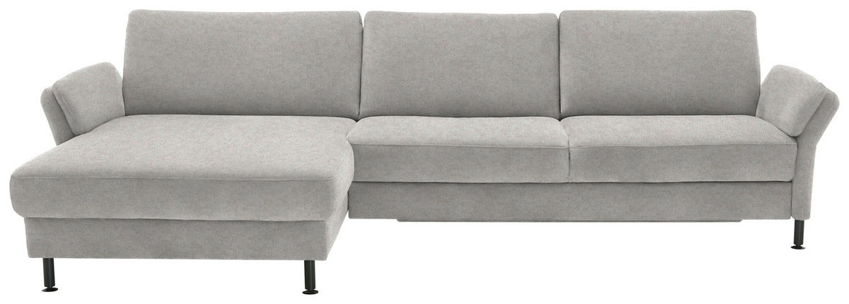ECKSOFA  in Chenille, Flachgewebe Cappuccino  175/316 cm  - Schwarz/Cappuccino, Design, Textil/Metall (175/316cm) - Dieter Knoll