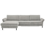 ECKSOFA  in Chenille, Flachgewebe Cappuccino  175/316 cm  - Schwarz/Cappuccino, Design, Textil/Metall (175/316cm) - Dieter Knoll