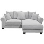 ECKSOFA Hellgrau Cord  - Hellgrau/Schwarz, KONVENTIONELL, Kunststoff/Textil (255/185cm) - Hom`in