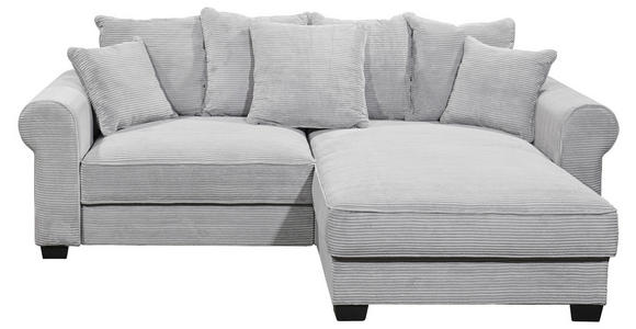 ECKSOFA Hellgrau Cord  - Hellgrau/Schwarz, KONVENTIONELL, Kunststoff/Textil (255/185cm) - Hom`in