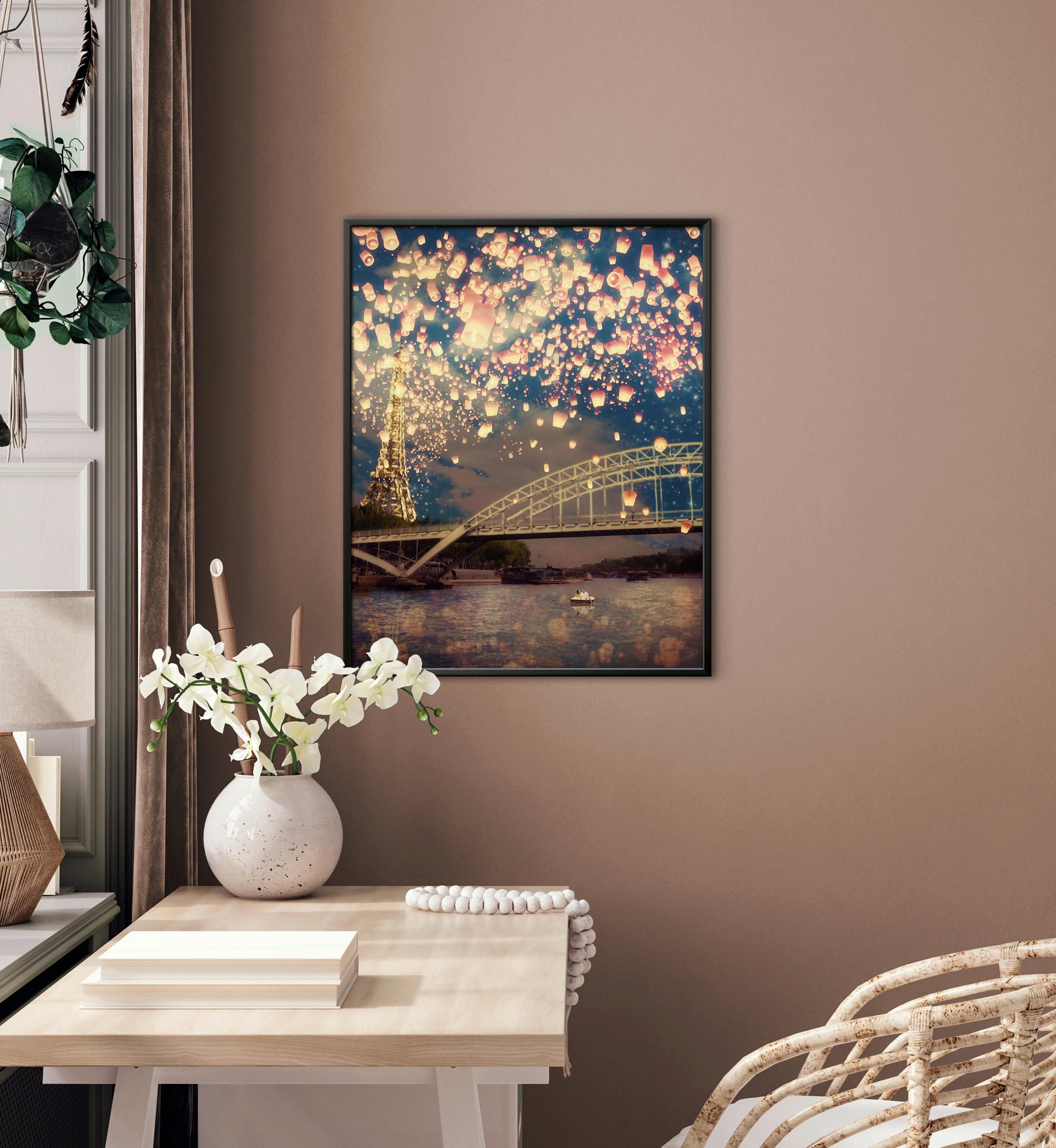 KUNSTDRUCK 40/50 cm - Blau/Weiss, Basics, Papier (40/50cm) - Monee