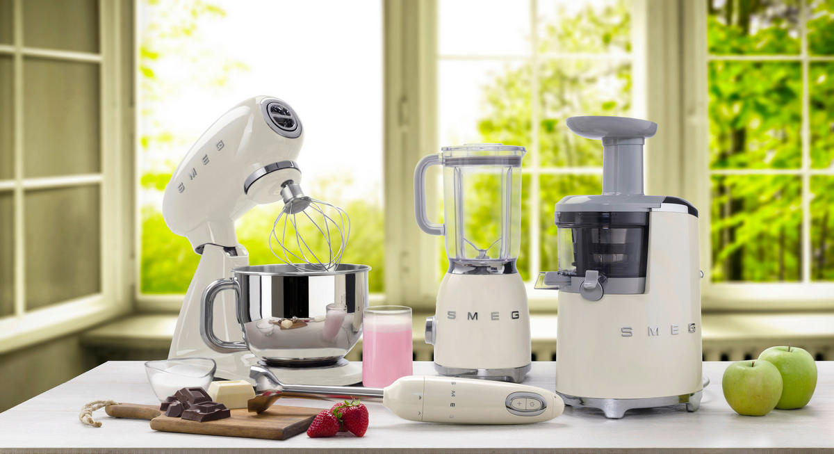 KÜCHENMASCHINE 50'S STYLE SMF03CREU  - Creme/Alufarben, Basics, Metall (40,2/37,8/22,1cm) - SMEG