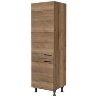 GERÄTEUMBAUSCHRANK 60/216,6/58 cm  in Eiche dunkel  - Eiche dunkel/Schwarz, MODERN, Holzwerkstoff/Metall (60/216,6/58cm) - Nobilia