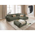 ECKSOFA  in Chenille Olivgrün  307/224 cm  - Schwarz/Olivgrün, KONVENTIONELL, Kunststoff/Textil (307/224cm) - Hom`in