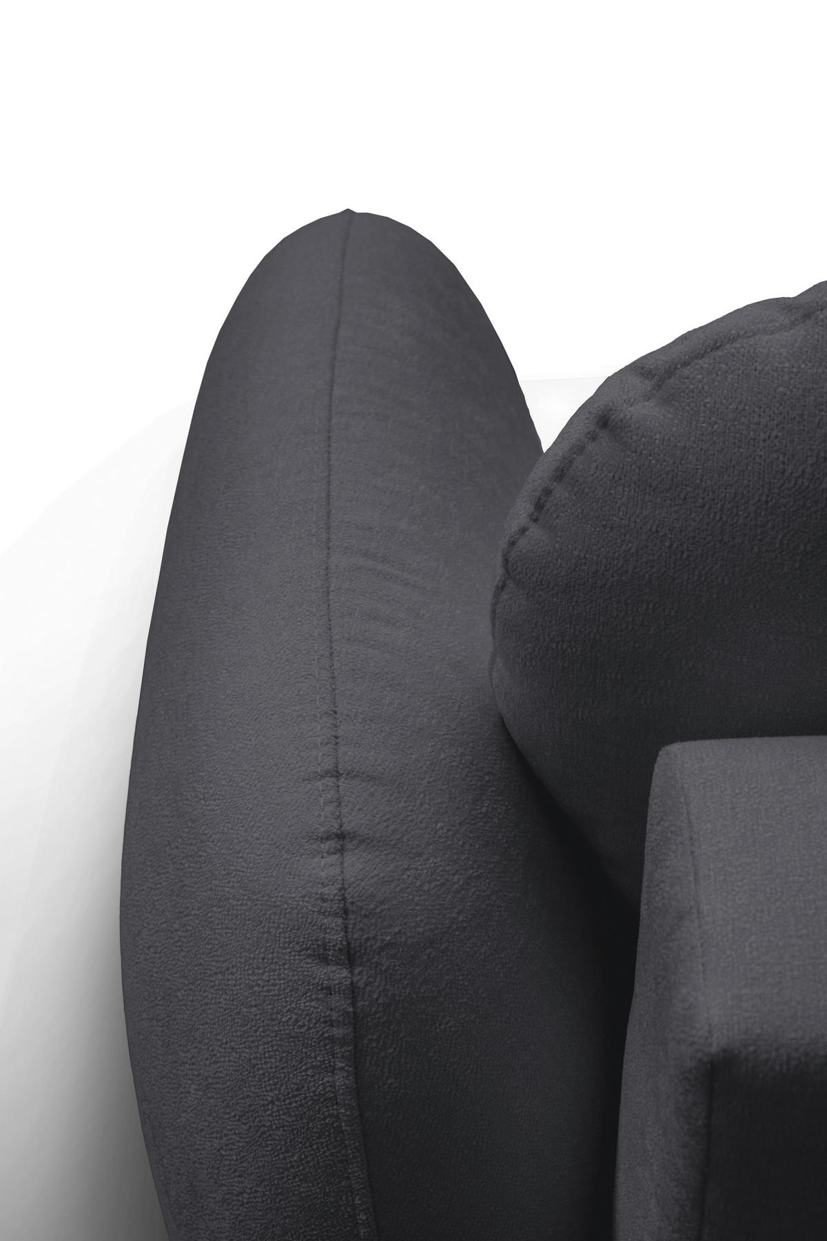 ECKSOFA VELU Graphitfarben Chenille  - Schwarz/Graphitfarben, Design, Textil (175cm) - MID.YOU