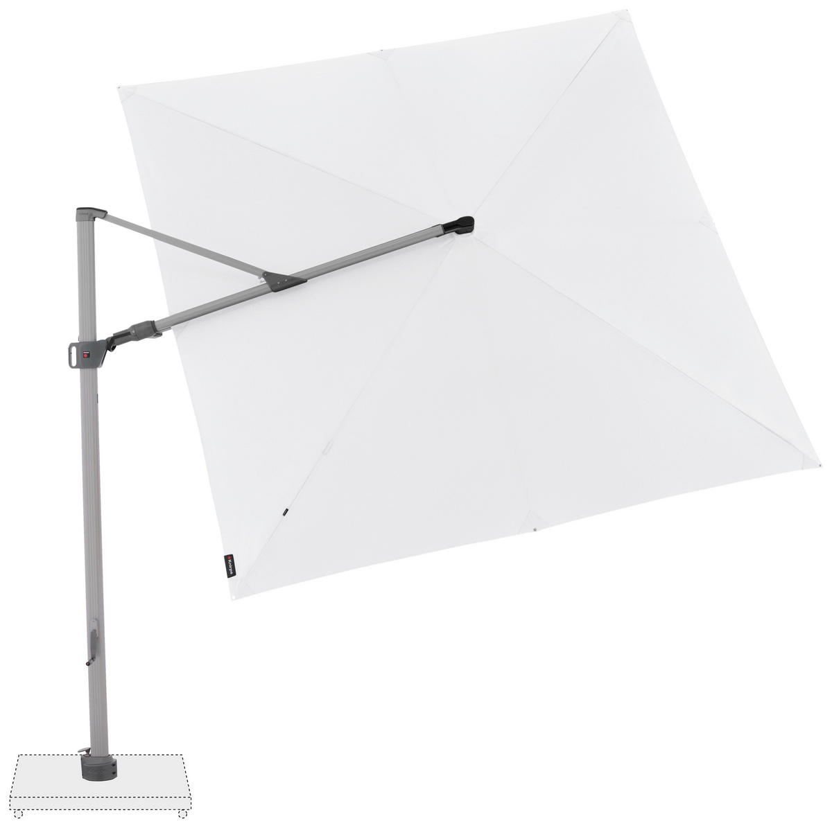 AMPELSCHIRM 275 cm Weiß  - Silberfarben/Alufarben, KONVENTIONELL, Textil/Metall (275/263cm) - KNIRPS