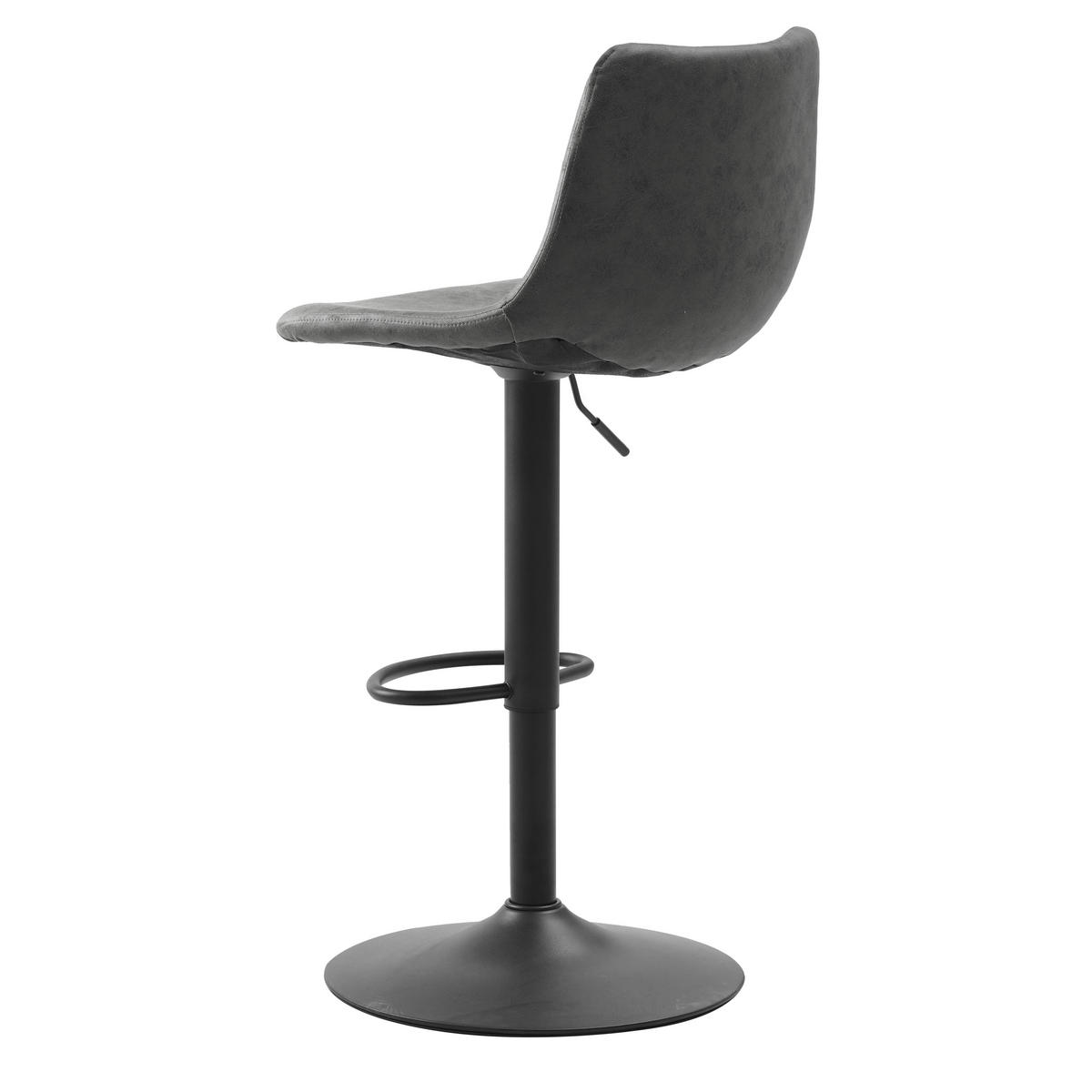BARHOCKER-SET Mikrofaser Anthrazit Stahl  - Anthrazit/Schwarz, Basics, Textil/Metall (45/90/52cm) - MID.YOU