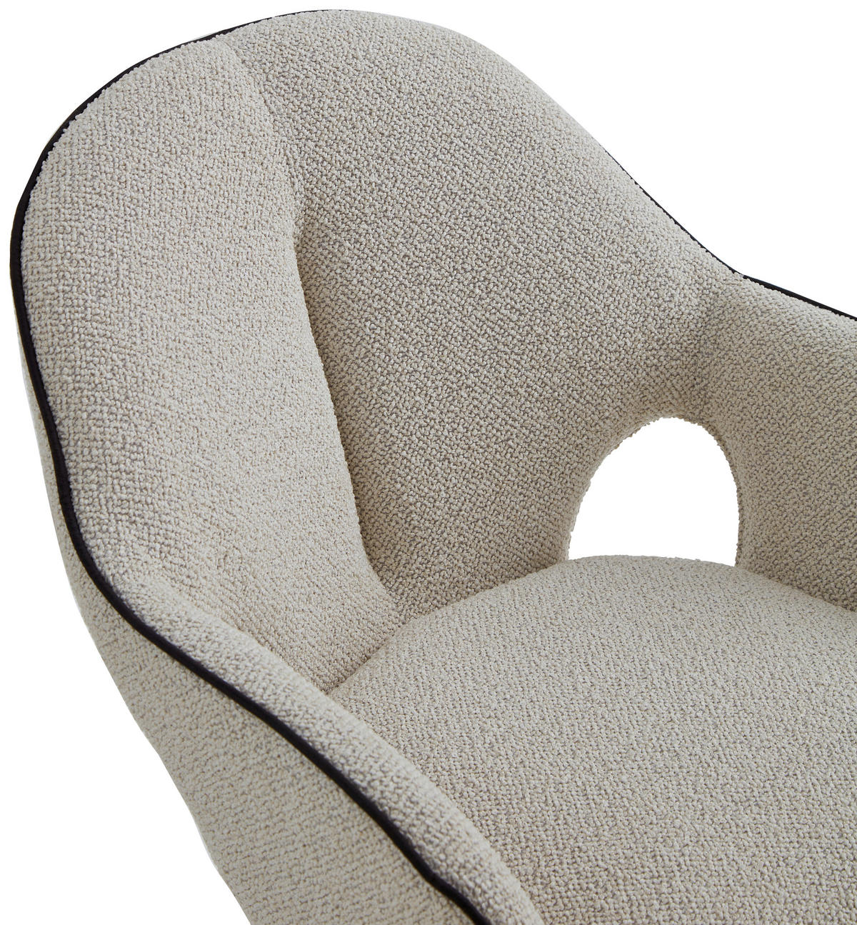 ARMLEHNSTUHL  in Eisen Leinenoptik  - Creme/Schwarz, Design, Textil/Metall (62/85/64cm) - Novel