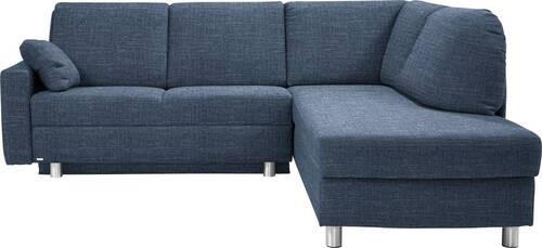 ECKSOFA in Chenille Blau  227/208 cm  - Blau/Alufarben, KONVENTIONELL, Textil/Metall (227/208cm) - Sedda