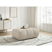 HOCKER FUJI  Bouclé Beige  - Beige/Schwarz, MODERN, Kunststoff/Textil (112/44/80cm)