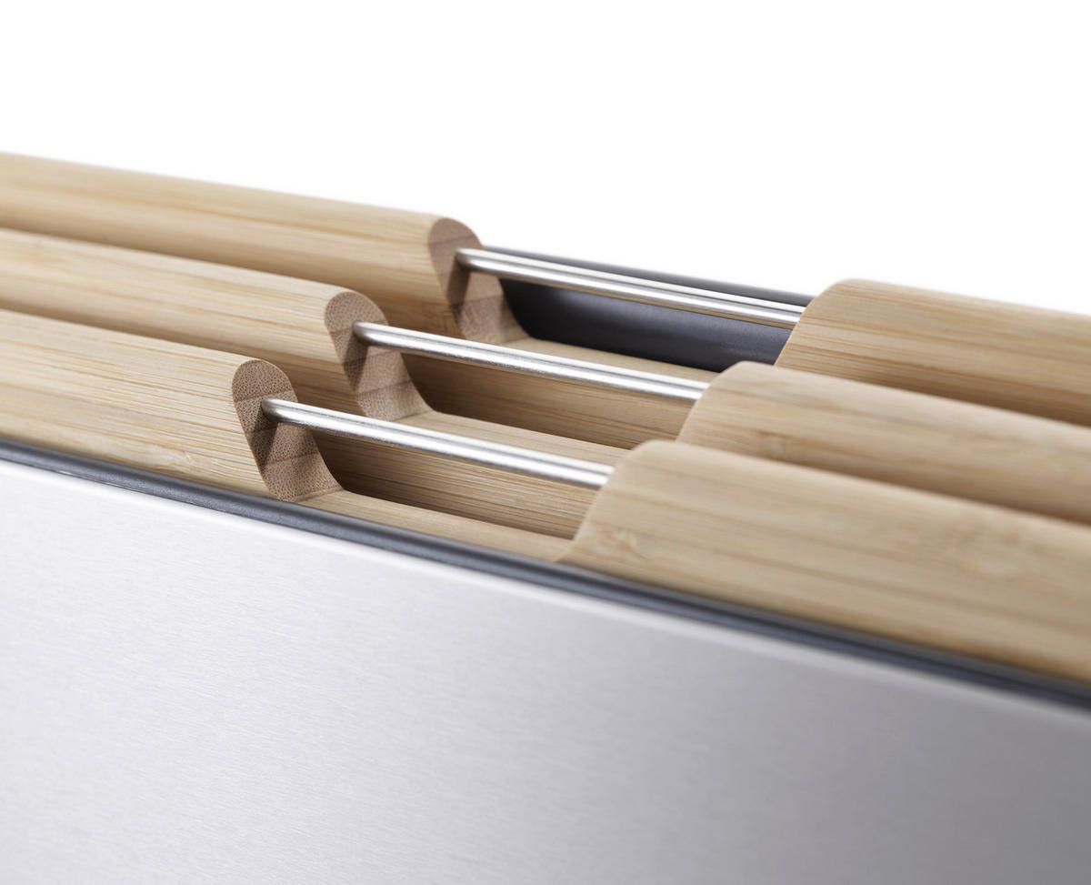SCHNEIDEBRETT-SET Holz, Metall, Kunststoff Bambus Folio™  - Dunkelgrau, Basics, Holz/Kunststoff (38/8,5/28,7cm) - Joseph Joseph