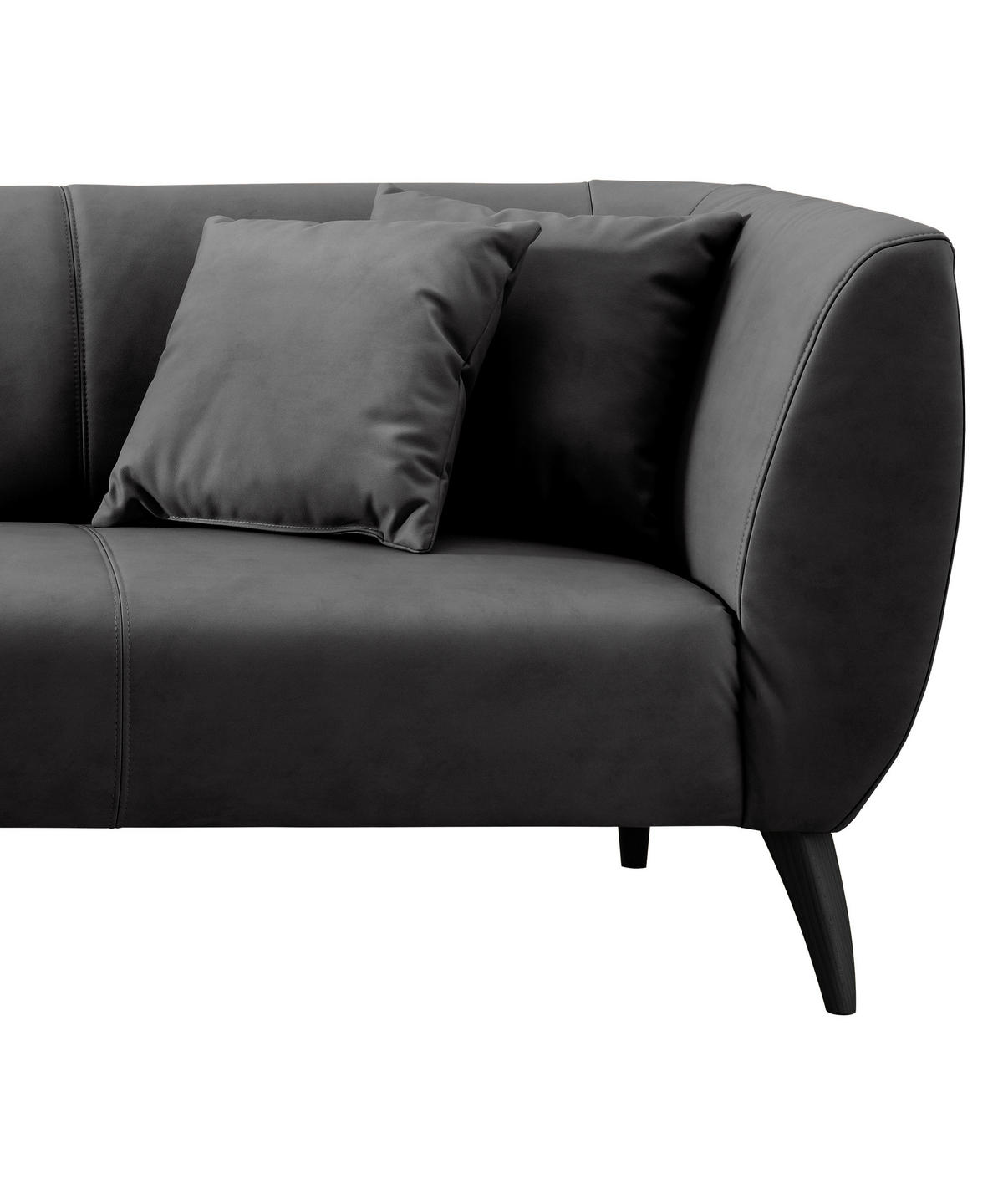 ECKSOFA in Lederlook Schwarz  - Schwarz, Modern, Holz/Textil (160/264cm) - Livetastic