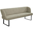 SITZBANK 185/91/66 cm Webstoff Schwarz, Hellgrün  - Schwarz/Hellgrün, Design, Textil/Metall (185/91/66cm) - Novel