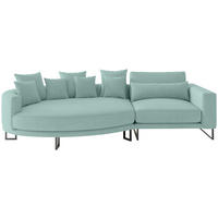 BIGSOFA Natalia Webstoff Türkis  - Türkis/Schwarz, Design, Textil/Metall (150/283cm) - Livetastic