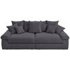 BIGSOFA Cord Dunkelgrau  - Dunkelgrau/Schwarz, Design, Kunststoff/Textil (260/90/140cm) - Carryhome