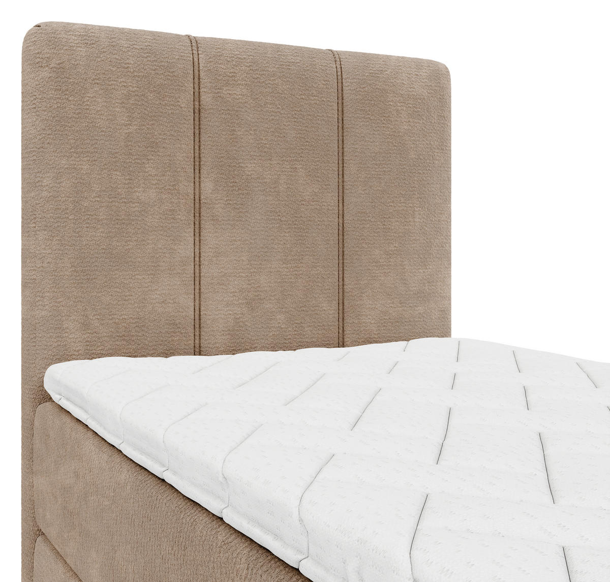 BOXBETT 70/200 cm,  in Braun, Matratze, gepolstertes Kopfteil, Bettkasten, Topper, H3 = fest  - Schwarz/Braun, Design, Holzwerkstoff/Kunststoff (70/200cm) - Esposa