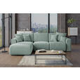 ECKSOFA in Velours Mintgrün  - Chromfarben/Mintgrün, KONVENTIONELL, Kunststoff/Textil (195/293cm) - Carryhome