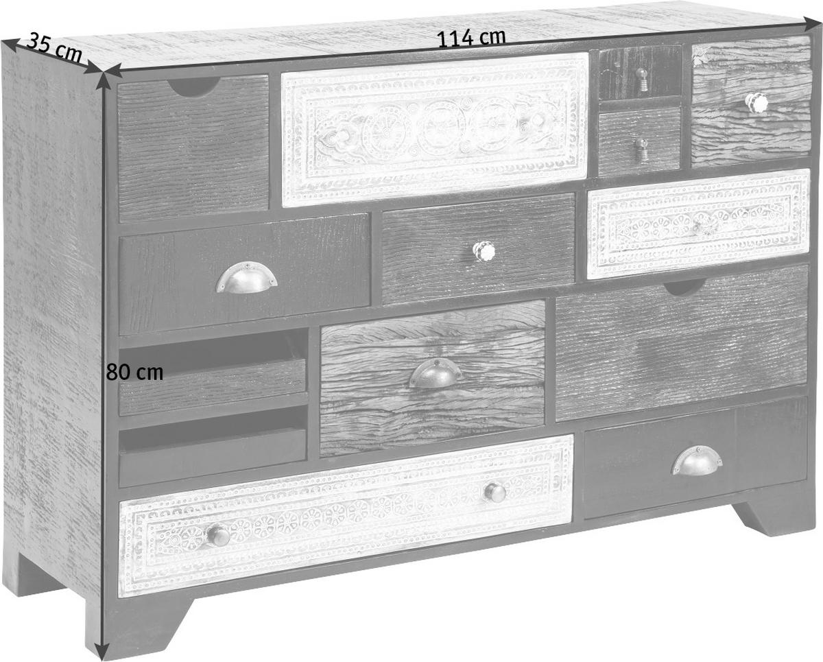 KOMMODE  in 114/80/35 cm  - Dunkelbraun/Braun, Design, Holz/Holzwerkstoff (114/80/35cm)