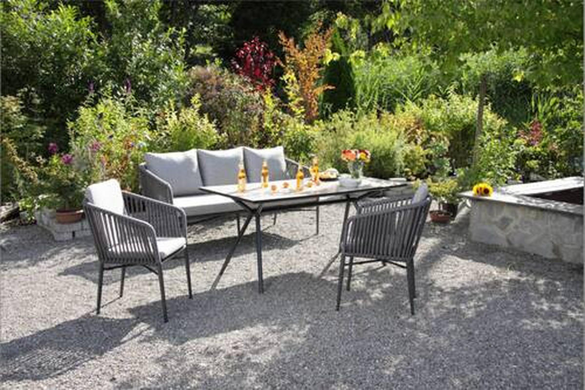 STAPELSESSEL Aluminium Graphitfarben, Grau  - Graphitfarben/Grau, MODERN, Textil/Metall (61/82/63cm) - Ambia Garden