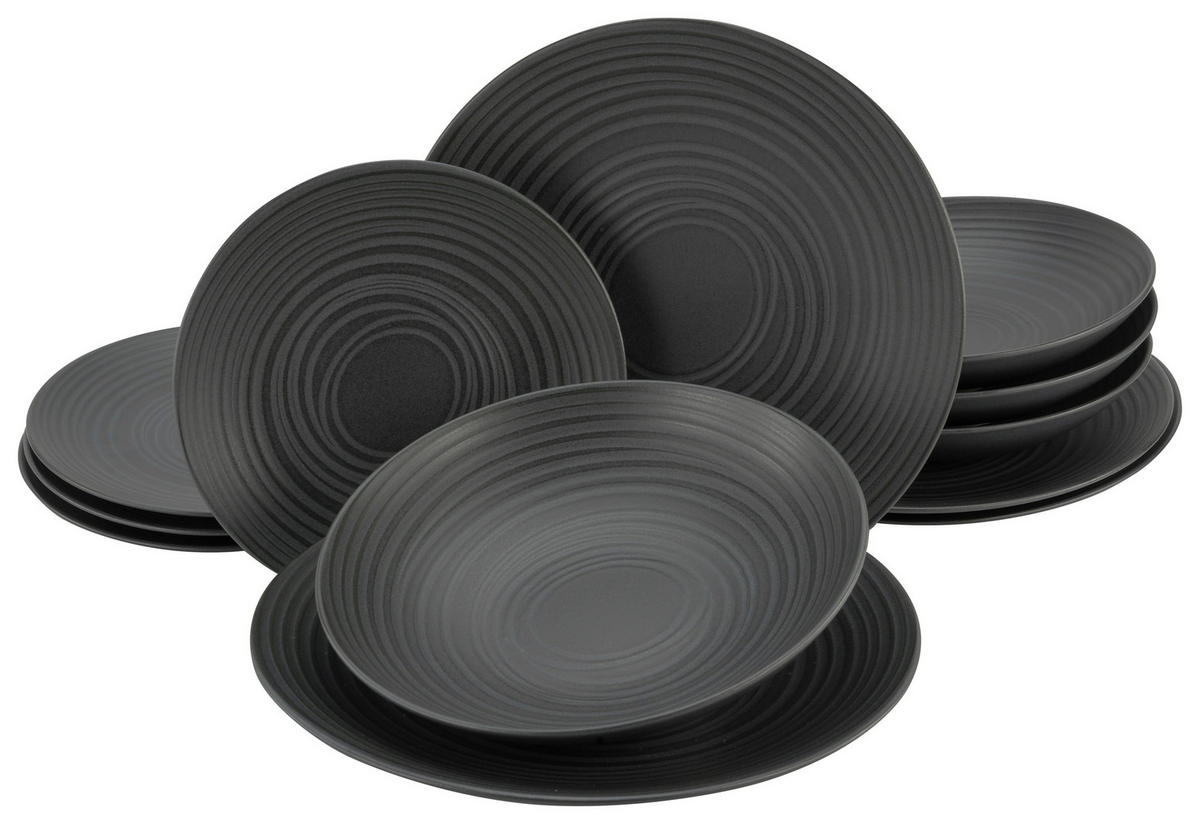 SERVIS Lava Stone 12 delar  - svart, Trend, keramik - Creatable