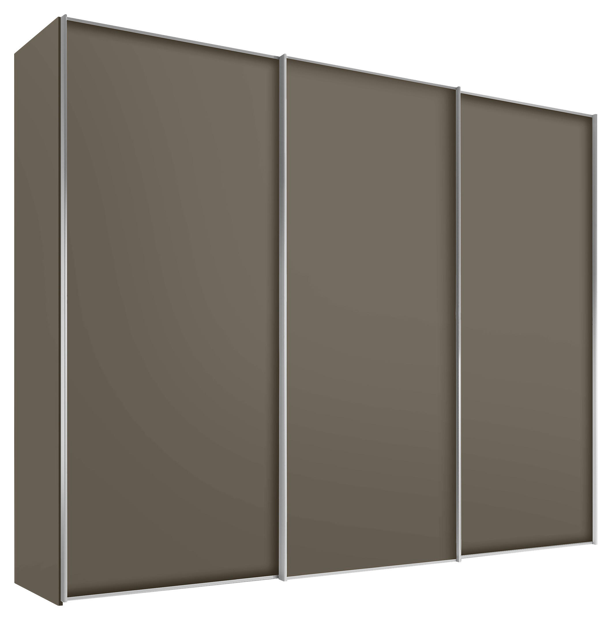 SCHWEBETÜRENSCHRANK in Mokka  - Alufarben/Mokka, Design, Holzwerkstoff/Metall (280/222/68cm) - Moderano