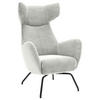 OHRENSESSEL in Cord Hellgrau  - Hellgrau/Schwarz, Design, Textil/Metall (79/117/82cm) - Lomoco