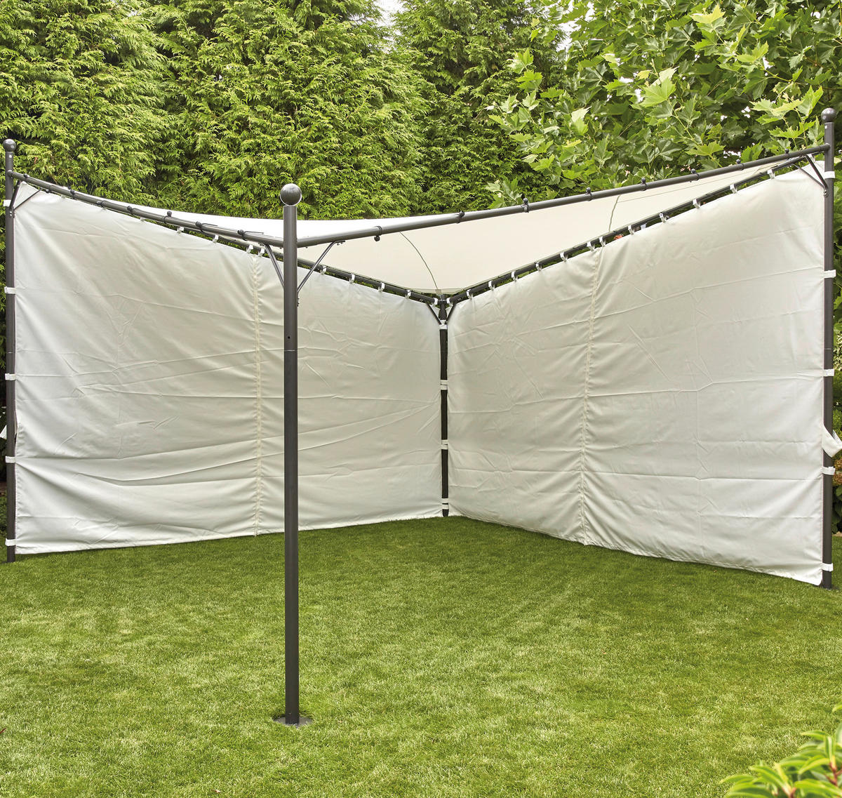 PAVILLON-SEITENTEIL  - Weiß, KONVENTIONELL, Textil (400/256cm) - Siena Garden