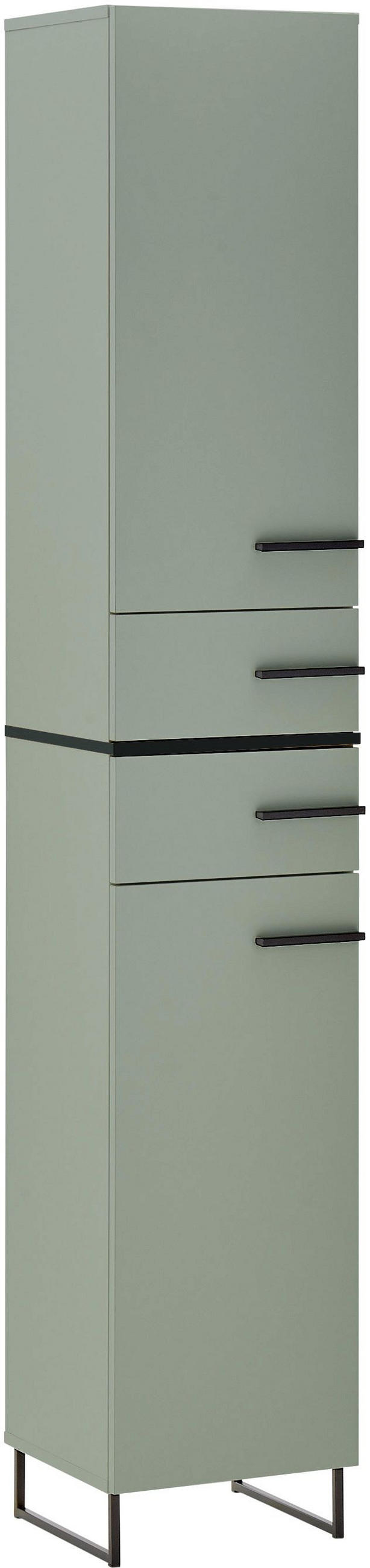 HOCHSCHRANK 35/194/33 cm  - Schwarz/Grün, LIFESTYLE, Holzwerkstoff/Kunststoff (35/194/33cm) - home24