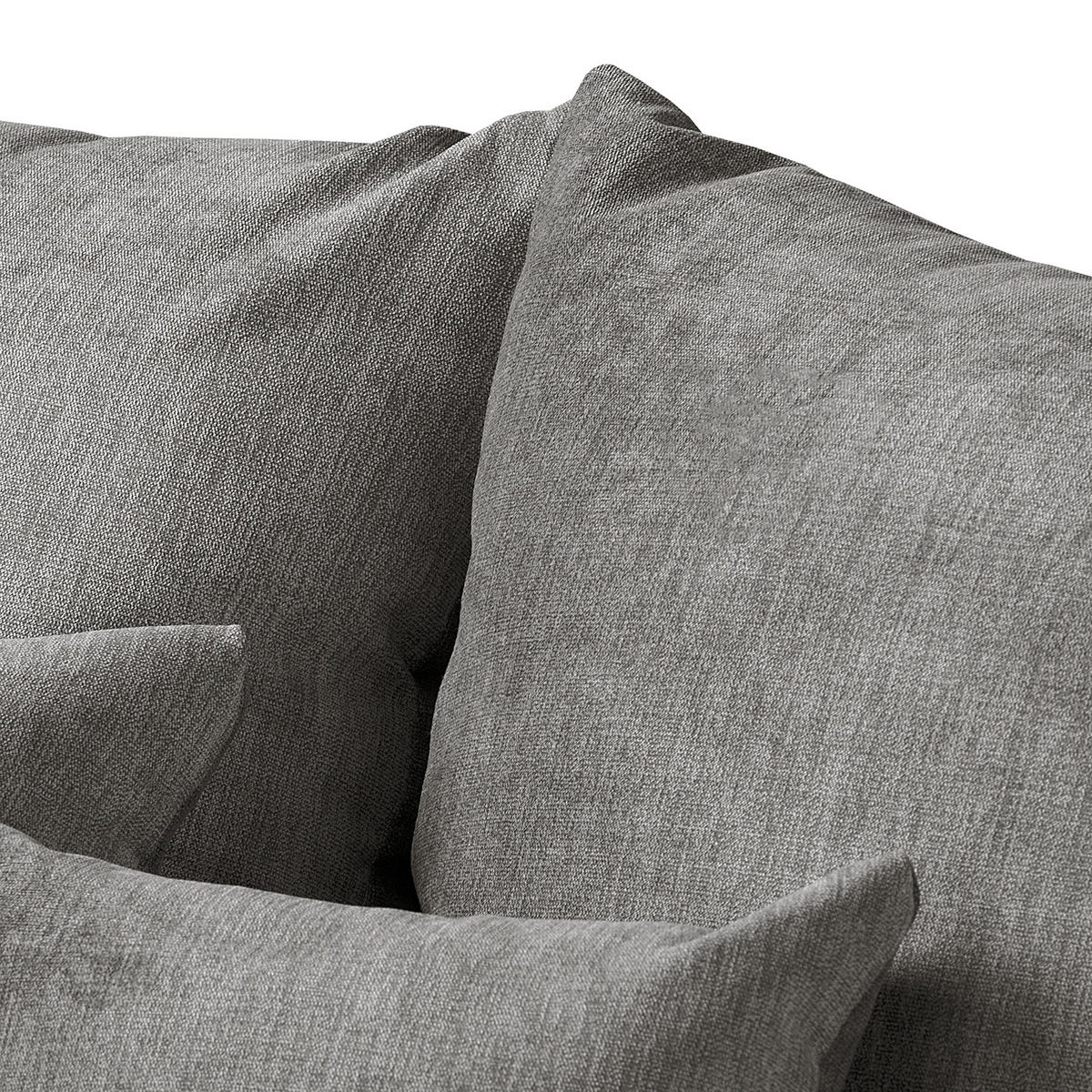 ECKSOFA Naomi Anthrazit Mikrofaser Rückenkissen  - Anthrazit/Schwarz, Design, Kunststoff/Textil (284/243cm) - P & B
