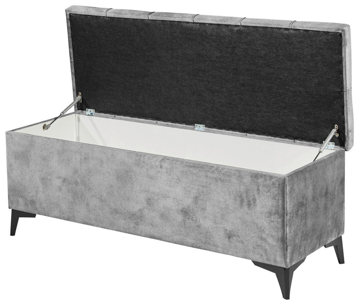 BETTBANK 139/58/50 cm   - Schwarz/Grau, Konventionell, Kunststoff/Textil (139/58/50cm) - Modante