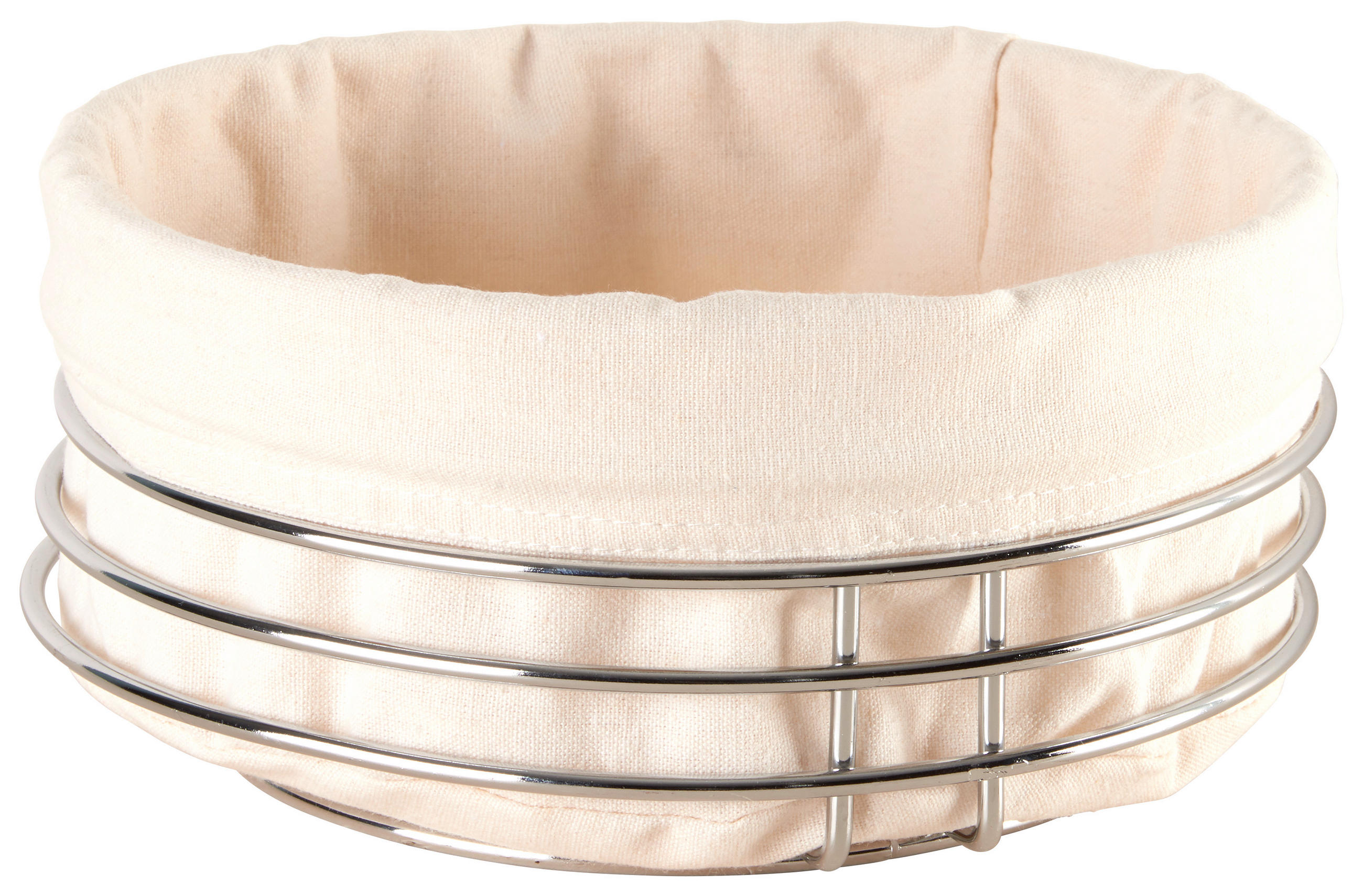 BROTKORB - Chromfarben/Beige, Basics, Textil/Metall (23,5/23,5/10,7cm) - Justinus