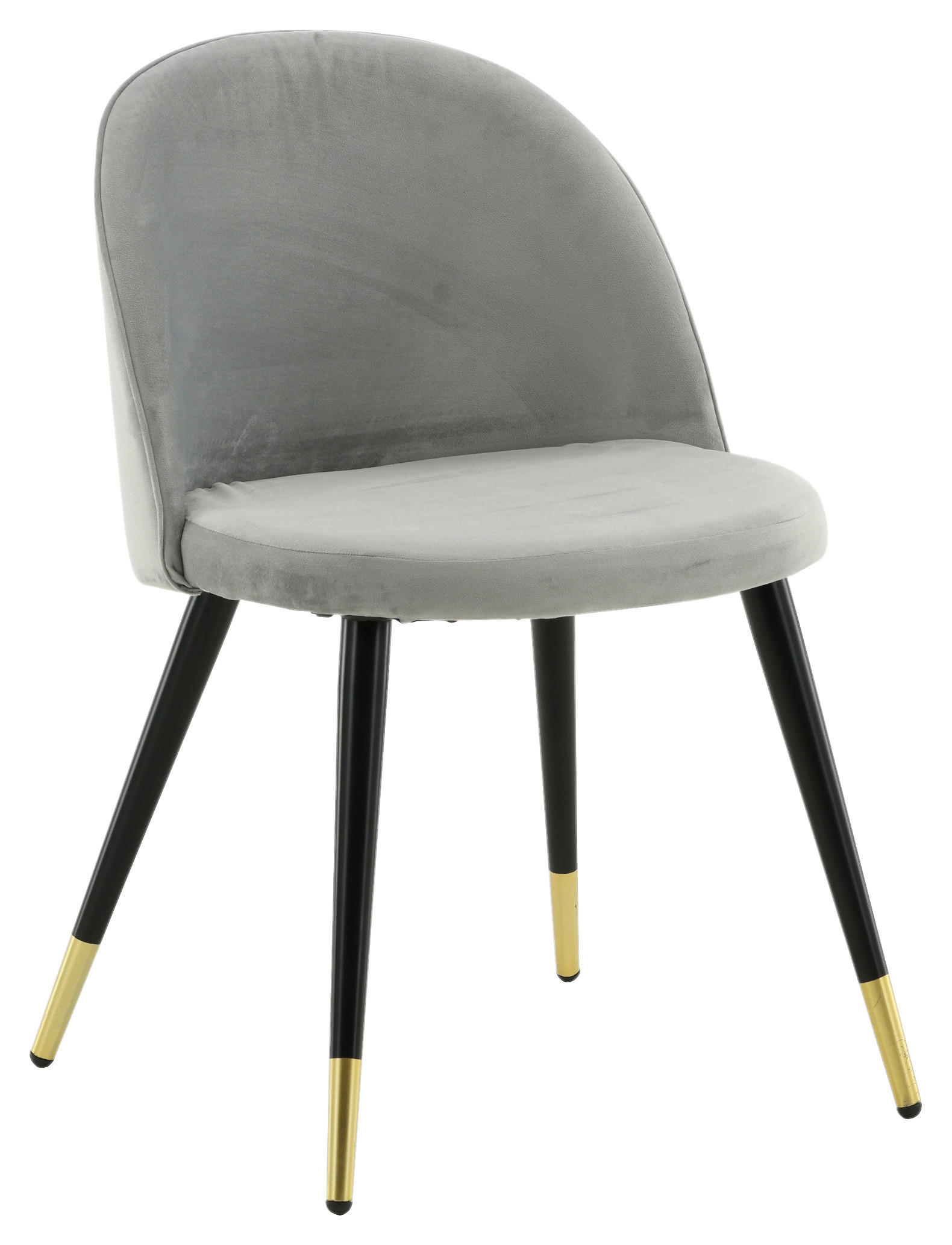 STUHL-SET 2 Stück  in Stahl Velours Metall, Textil  - Hellgrau/Schwarz, Design, Textil/Metall (57/76.5/50cm) - Livetastic