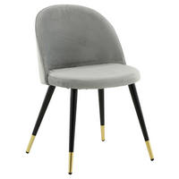 STOLSET 2 styck stål velour  - ljusgrå/svart, Design, metall/textil (57/76.5/50cm) - Livetastic