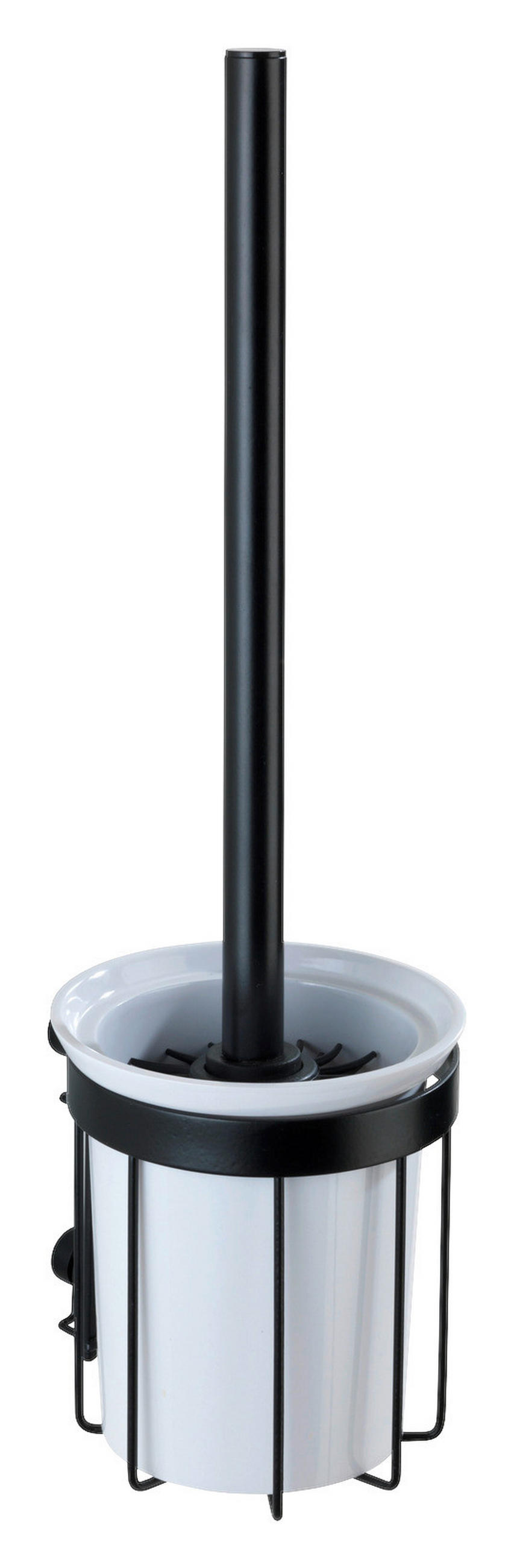 WC-BÜRSTENGARNITUR - Schwarz, Basics, Kunststoff/Metall (12/36/11cm) - Wenko