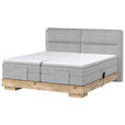 BOXSPRINGBETT 180/200 cm  in Eichefarben, Hellgrau  - Eichefarben/Hellgrau, Natur, Holz/Textil (180/200cm) - Valnatura