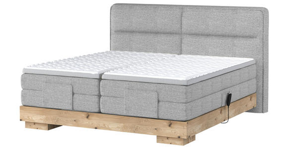 BOXSPRINGBETT 180/200 cm  in Eichefarben, Hellgrau  - Eichefarben/Hellgrau, Natur, Holz/Textil (180/200cm) - Valnatura