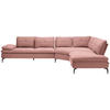 ECKSOFA in Flachgewebe Altrosa  - Schwarz/Altrosa, Design, Textil/Metall (344/271cm) - Chilliano