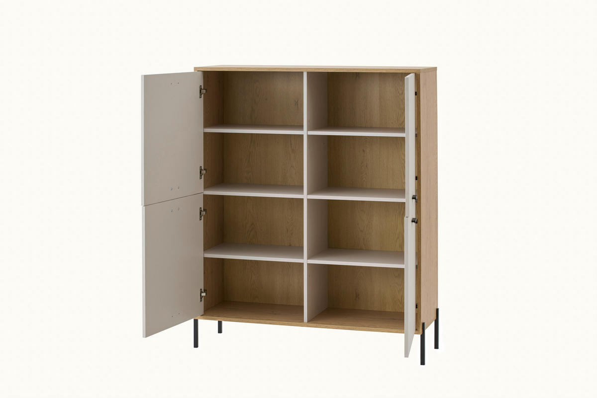 HIGHBOARD , 115/140/40 cm,  - Kaschmir/Eichefarben, Design, Holzwerkstoff/Metall (115/140/40cm) - MID.YOU
