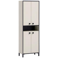 SCHUHSCHRANK  in 60,2/185/33,05 cm  - Beige/Schwarz, Design, Holzwerkstoff/Kunststoff (60,2/185/33,05cm) - MID.YOU