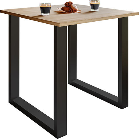 ESSTISCH Schwarz, Sonoma Eiche  - Schwarz/Sonoma Eiche, Basics, Holzwerkstoff (80/80/76cm) - MID.YOU