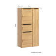 MIDISCHRANK 65/130/35 cm  - Wildeiche/Schwarz, KONVENTIONELL, Holzwerkstoff/Metall (65/130/35cm) - Xora