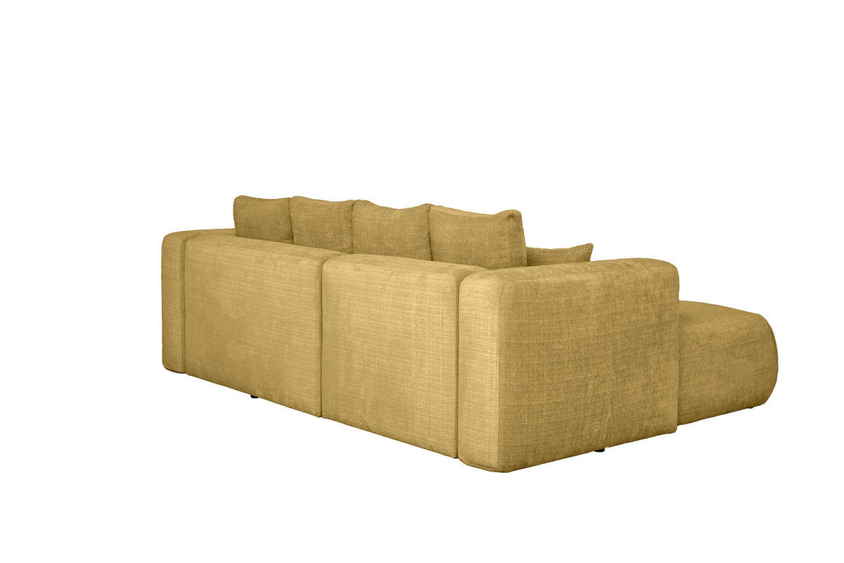ECKSOFA Goldfarben Chenille Zierkissen, Rückenkissen, Rücken echt  - Goldfarben/Schwarz, MODERN, Kunststoff/Textil (188/276cm) - Milino