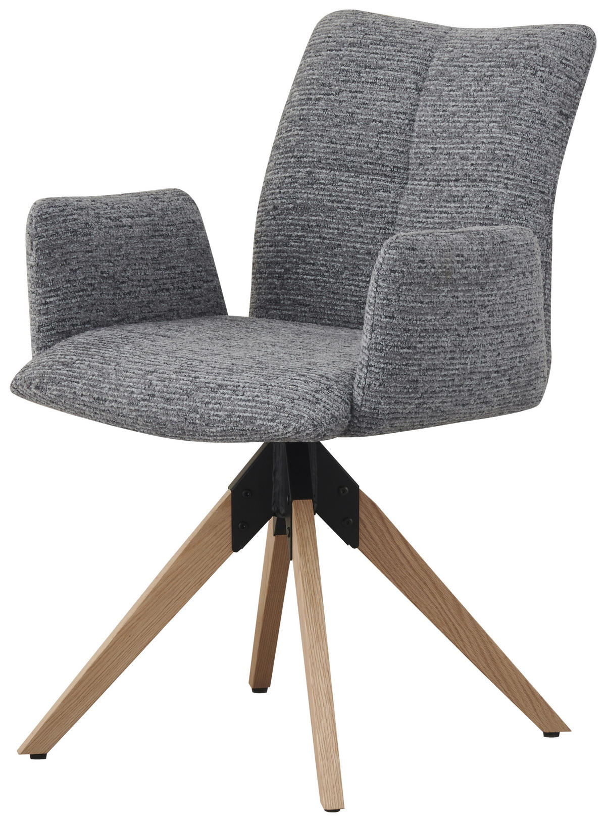 ARMLEHNSTUHL  in Eisen Struktur  - Eichefarben/Grau, Design, Holz/Textil (58/85/64cm) - Carryhome