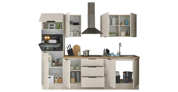 KÜCHENBLOCK   in Kaschmir  - Kaschmir/Schwarz, Basics, Holzwerkstoff/Metall (270/211/60cm) - Xora