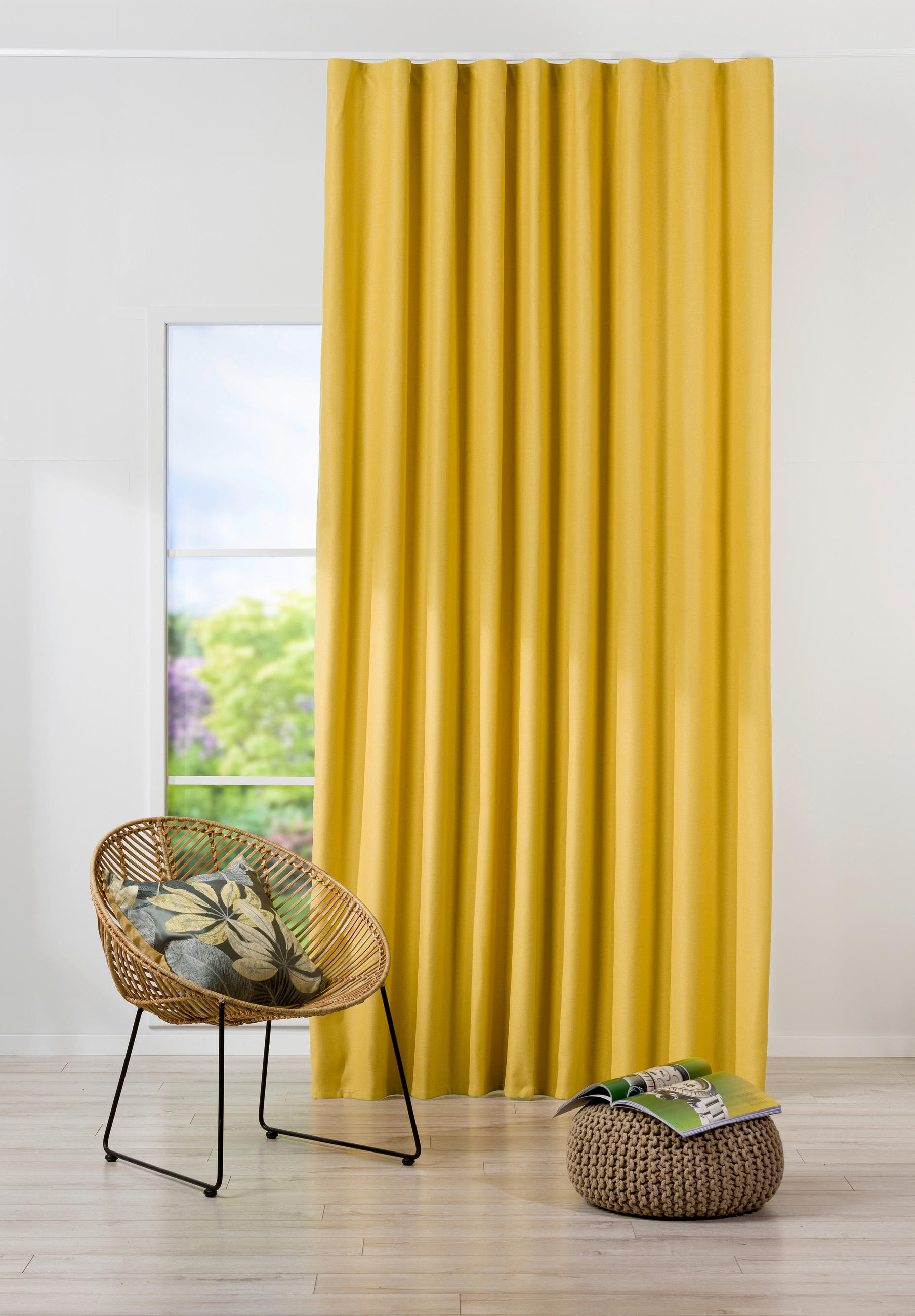 Material Perdele Și Draperii obscuritate  - galben, Basics, textil (45/280cm)