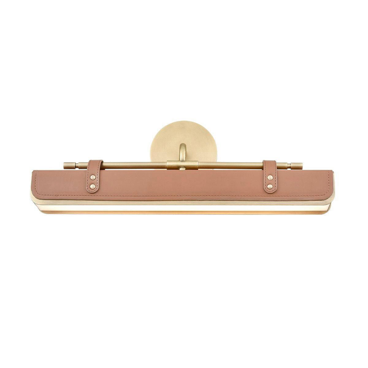WANDLEUCHTE    - Messingfarben, KONVENTIONELL, Leder/Kunststoff (18,2/50,2/11,4cm) - Elstead Lighting